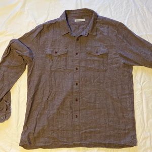 Outerknown flannel brown herringbone XXL